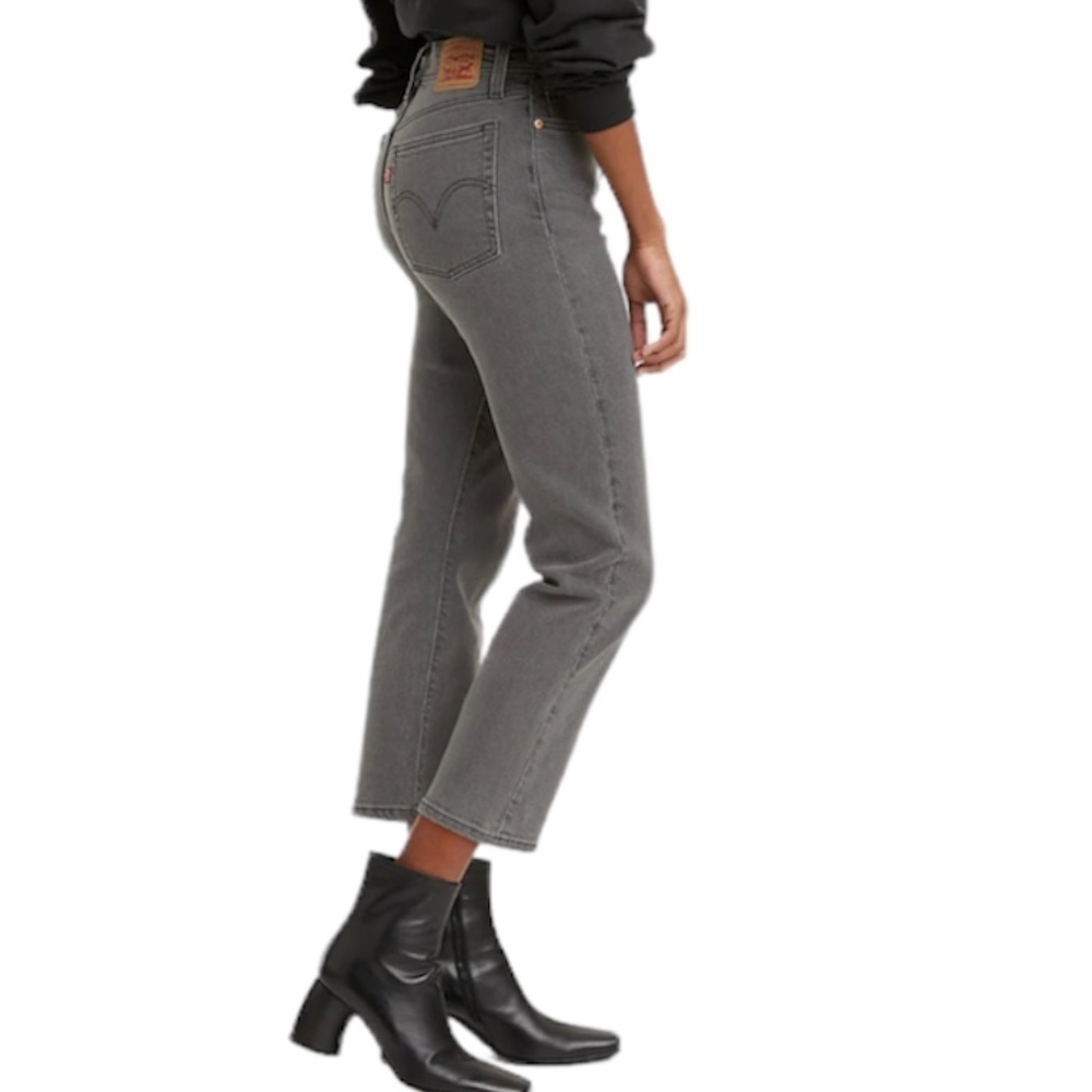 Levis Wedgie straight high rise grey jeans 24 - Picture 1 of 15